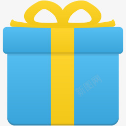 蓝色礼物盒子商业简洁风格图标图标
