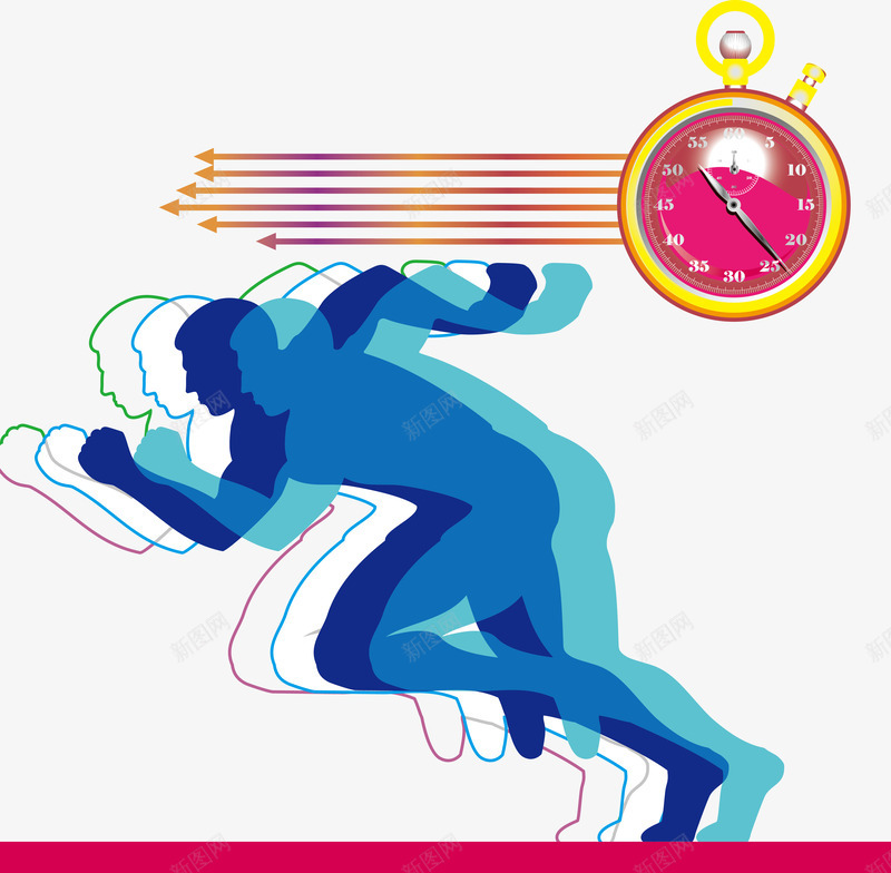 跑步的人矢量图ai免抠素材_88icon https://88icon.com 人体抽象 体育 时钟 比赛 矢量图 箭头 起跑 跑步logo 运动 速度