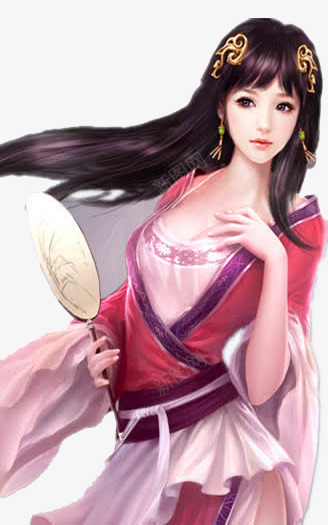 长发飘飘png免抠素材_88icon https://88icon.com 中国风 古代 古装 手绘 插画 美女