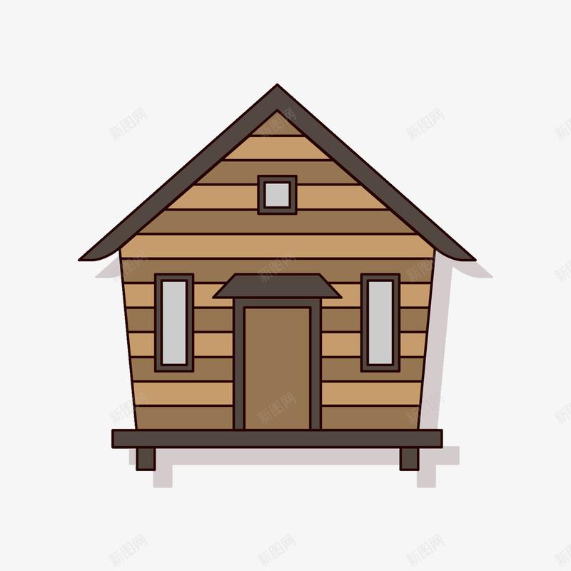 简洁木质房屋png免抠素材_88icon https://88icon.com 小木屋 建筑 房子 房屋 木质