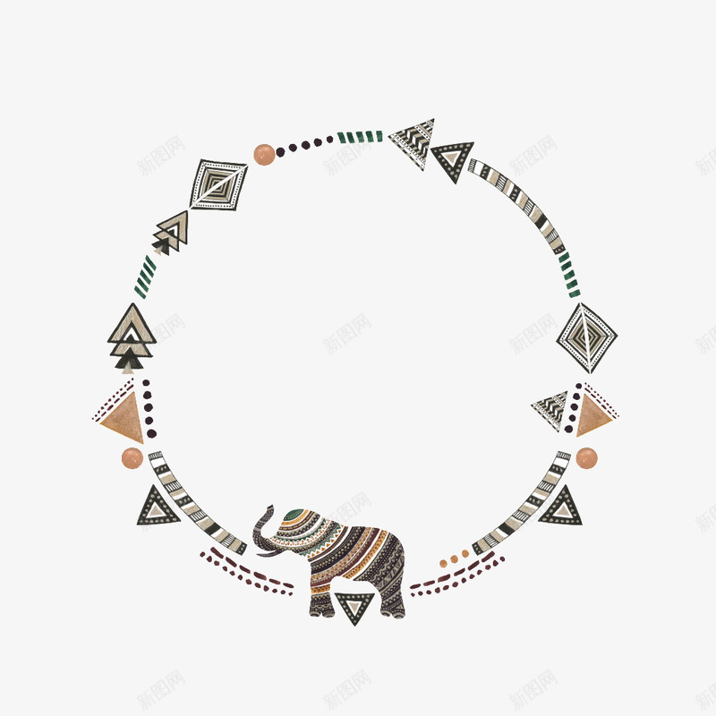 圆形动物图案png免抠素材_88icon https://88icon.com 三角形 几何 圆圈 圆环 大象