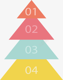 向上彩色三角序列矢量图素材
