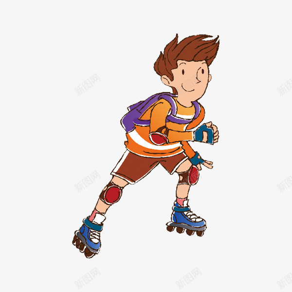 玩轮滑的少年人物png免抠素材_88icon https://88icon.com 人物设计 卡通 少年 校园运动会 轮滑 运动 锻炼