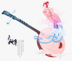 中国古典美女古琴素材