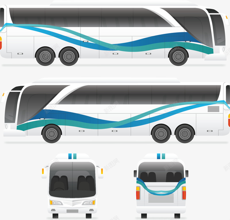 绿色花纹城市公交矢量图ai免抠素材_88icon https://88icon.com 公交 公交车 城市公交 旅游巴士 矢量png 绿色花纹 矢量图