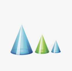 蓝绿色透视的立体锥形图案素材