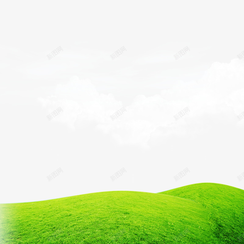 草地白云png免抠素材_88icon https://88icon.com 白云 绿草 草地