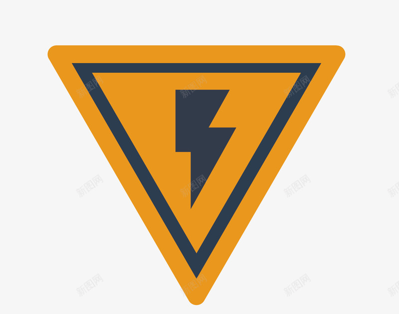 三角触电警告标志png免抠素材_88icon https://88icon.com 三角 矢量素材 触电 警告