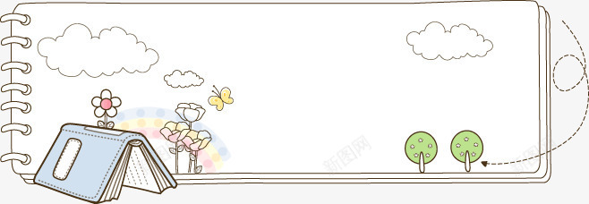 卡通翻纸png免抠素材_88icon https://88icon.com 卡通 白云 翻纸