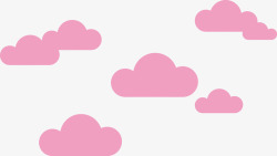 可爱扁平粉红色的云朵素材