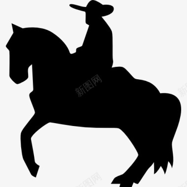 男人骑着一匹马的剪影弗拉门戈图标图标