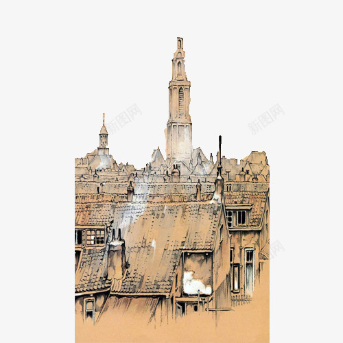 欧式建筑街景插画png免抠素材_88icon https://88icon.com 建筑 手绘 插画 欧式 欧式建筑 欧美街道 街景 街景手绘