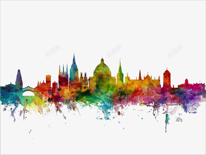 水彩渲染的城市png免抠素材_88icon https://88icon.com 城市 彩色 手绘 水彩 涂鸦 渲染