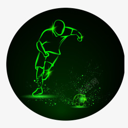 霓虹灯一个在追球的运动员免矢量图素材