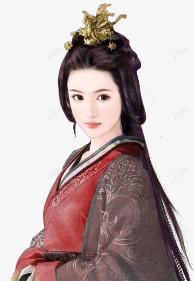 古风美女png免抠素材_88icon https://88icon.com 古装 古风 矢量插画 精美头饰