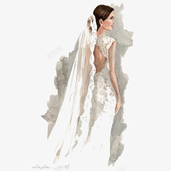 穿婚纱的女人png免抠素材_88icon https://88icon.com 卡通 女人 婚纱 手绘 插画 欧美 结婚