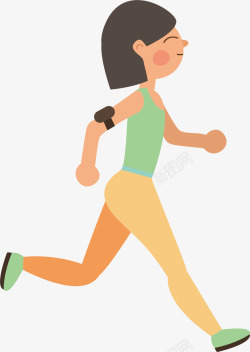 城市乐跑赛女孩马拉松式跑步矢量图高清图片