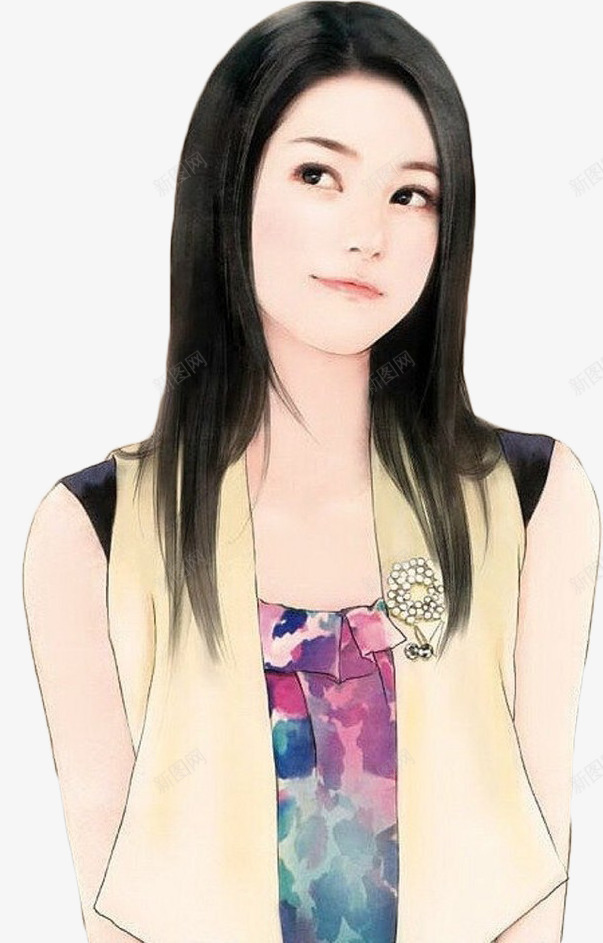 秀气可爱现代手绘美女png免抠素材_88icon https://88icon.com 可爱 现代 秀气 美女