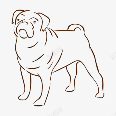 欧美动物手绘宠物狗图标图标