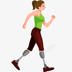 女远动员女残疾运动员锻炼插画矢量图高清图片