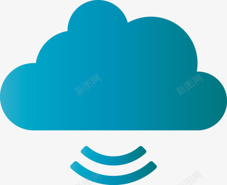 云服务图标蓝色云朵创意图标图标