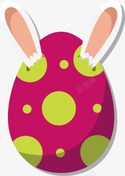 复活节红色兔子彩蛋素材