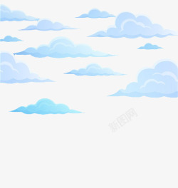 新鲜空气白色手绘云朵高清图片