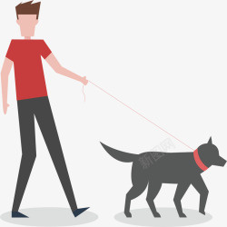 遛狗的人健身散步遛狗的人矢量图高清图片
