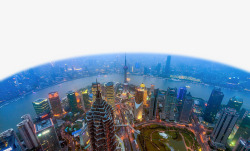 上海夜景俯视图素材