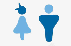 蓝色个性男女厕所挂牌素材