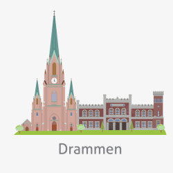 drammen挪威城市建筑素材