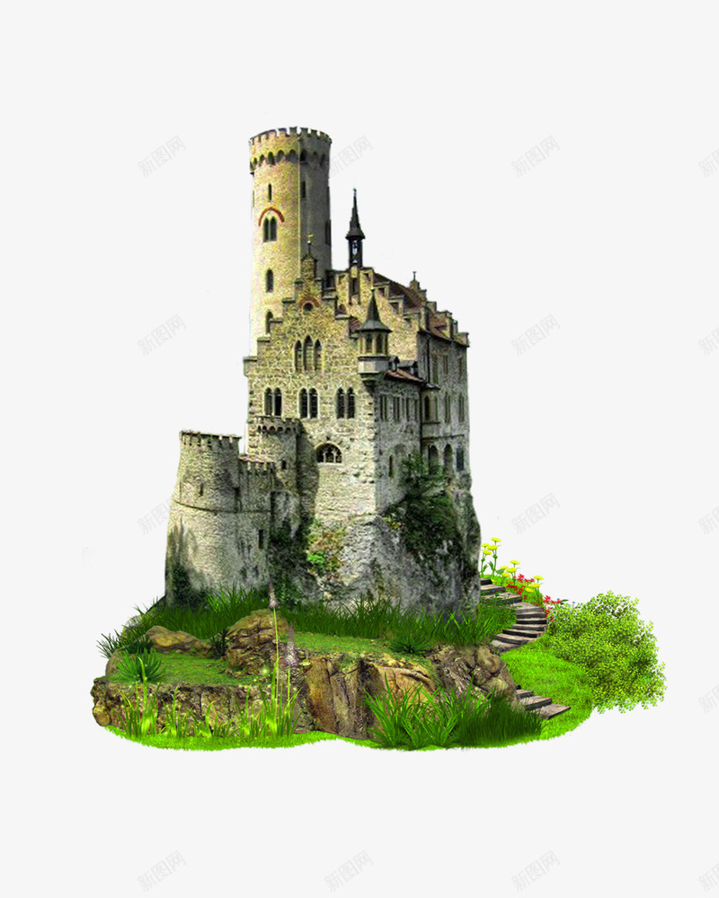 欧美创意碉楼城堡png免抠素材_88icon https://88icon.com 创意 古宅 城堡 欧美 碉楼 草坪