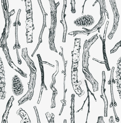 枯木树枝花纹矢量图素材