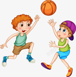 两兄弟儿童节打篮球的男孩高清图片