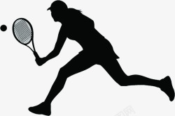 黑色网球运动员剪影奥运会素材