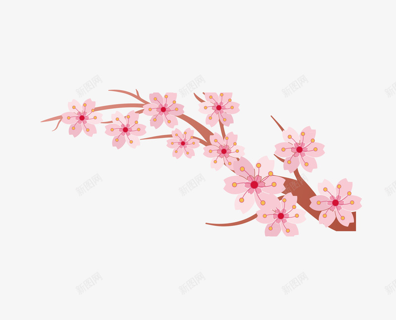 粉色手绘樱花树枝png免抠素材_88icon https://88icon.com 樱花树枝 粉色手绘 粉色手绘樱花树枝 精美