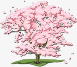 樱花树手绘素材