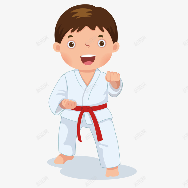 跆拳道男孩矢量图ai免抠素材_88icon https://88icon.com 功夫 男孩 矢量图 练拳 耍功夫 跆拳道 运动