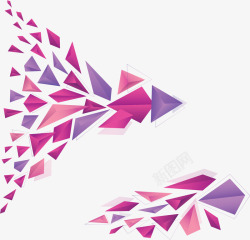 紫色几何三角花纹矢量图素材