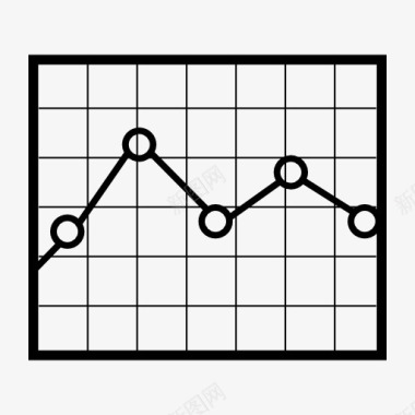 股票黑色简洁金融股票曲线图标图标