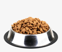 棕色可爱动物的食物碗里的饼干实素材