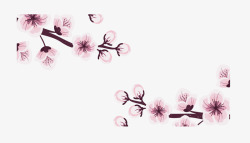 粉红浪漫樱花横幅矢量图素材