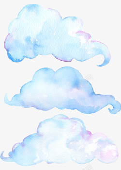 手绘云朵装饰图案素材