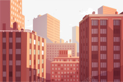 城市楼群风景插画矢量图素材