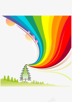 彩虹云朵装饰图案矢量图素材