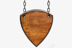 棕色三角形镶边的挂着的木板实物素材