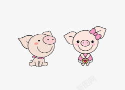 情侣小猪情侣卡通小猪高清图片