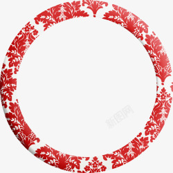 红色花纹美丽圆环素材