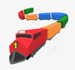 卡通简洁扁平化火车矢量图素材