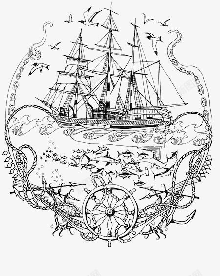 复古帆船png免抠素材_88icon https://88icon.com 卡通 复古 帆船 手绘 插画 欧美 航海